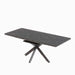 Modern Mid-Century Extendable Black Dining Table with Metal X Shape Legs, MDF Top, 62.4 to 78.15 inches Default -DTYStore