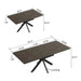Modern Mid-Century Extendable Black Dining Table with Metal X Shape Legs, MDF Top, 62.4 to 78.15 inches Default -DTYStore