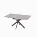 Modern Mid-Century Grey Dining Table Set with Extendable Design and Black Metal X Shape Legs Default -DTYStore