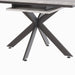 Modern Mid-Century Grey Dining Table Set with Extendable Design and Black Metal X Shape Legs Default -DTYStore