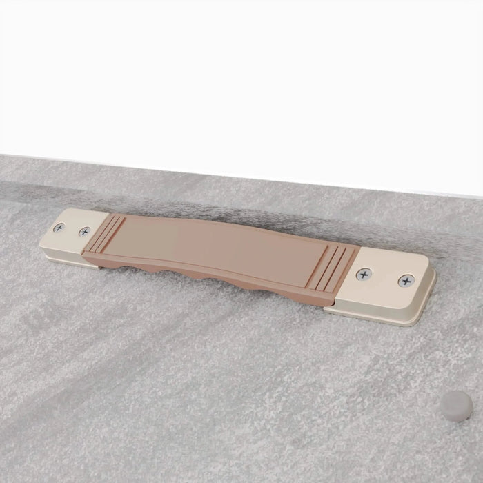 Modern Mid-Century Grey Dining Table Set with Extendable Design and Black Metal X Shape Legs Default -DTYStore