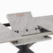 Modern Mid-Century Grey Dining Table Set with Extendable Design and Black Metal X Shape Legs Default -DTYStore