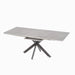 Modern Mid-Century Grey Dining Table Set with Extendable Design and Black Metal X Shape Legs Default -DTYStore