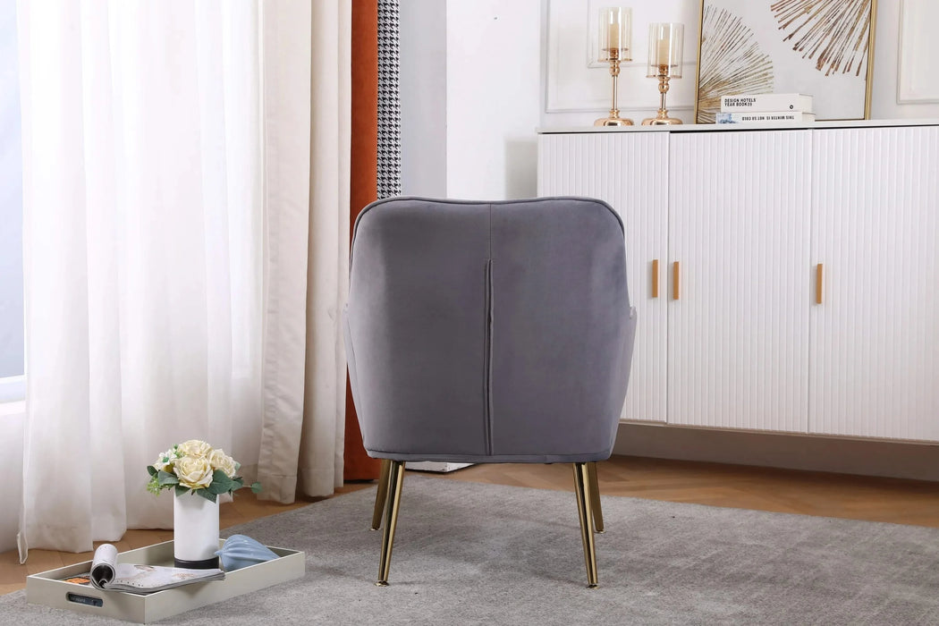 Modern Mid Century Chair velvet Sherpa Armchair for Living Room Bedroom Office Easy Assemble Default -DTYStore