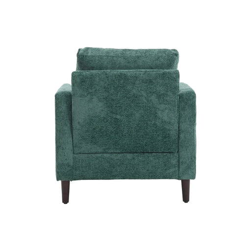 Modern Mid Century Wood Frame Armchair with Tufted Design in Emerald Chenille Default -DTYStore