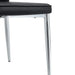Modern Middle Ages Style Black Dining Chairs with PU Cushions and Silver Metal Legs Default -DTYStore