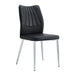 Modern Middle Ages Style Black Dining Chairs with PU Cushions and Silver Metal Legs Default -DTYStore