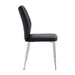 Modern Middle Ages Style Black Dining Chairs with PU Cushions and Silver Metal Legs Default -DTYStore