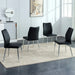 Modern Middle Ages Style Black Dining Chairs with PU Cushions and Silver Metal Legs Default -DTYStore
