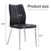 Modern Middle Ages Style Black Dining Chairs with PU Cushions and Silver Metal Legs Default -DTYStore