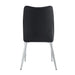 Modern Middle Ages Style Black Dining Chairs with PU Cushions and Silver Metal Legs Default -DTYStore