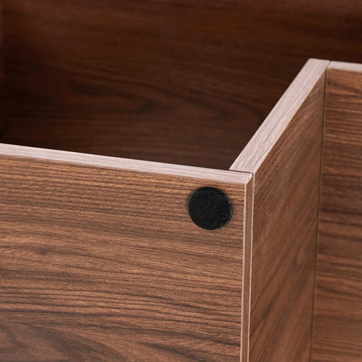 Modern Minimalist Cube TV Stand with Adjustable Open Storage Shelves in Walnut Finish, MDF Material, 55.1 x 11.8 x 17.1 Inches Default -DTYStore