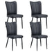 Modern Minimalist Dining Chairs Set of Four with Black PU Leather and Metal Legs Default -DTYStore