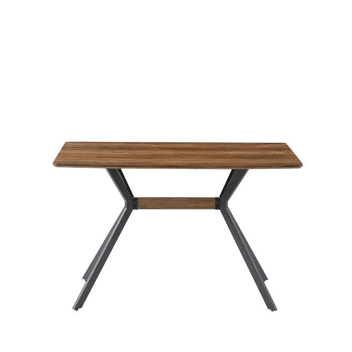 Modern Minimalist Dining Table with MDF Wooden Top and Black Metal Legs Default -DTYStore