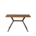 Modern Minimalist Dining Table with MDF Wooden Top and Black Metal Legs Default -DTYStore