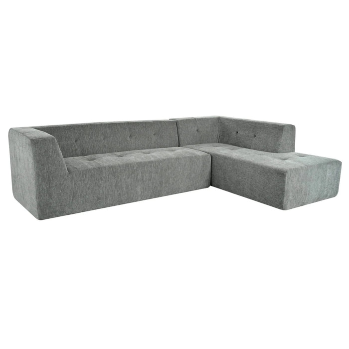 Modern Minimalist L-Shaped Modular Sofa Set Light Gray Chenille 112.2*74' Default -DTYStore