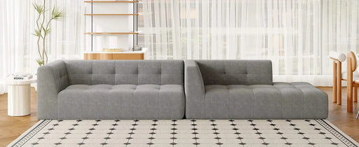 Modern Minimalist L-Shaped Modular Sofa Set Light Gray Chenille 112.2*74' Default -DTYStore