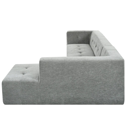 Modern Minimalist L-Shaped Modular Sofa Set Light Gray Chenille 112.2*74' Default -DTYStore