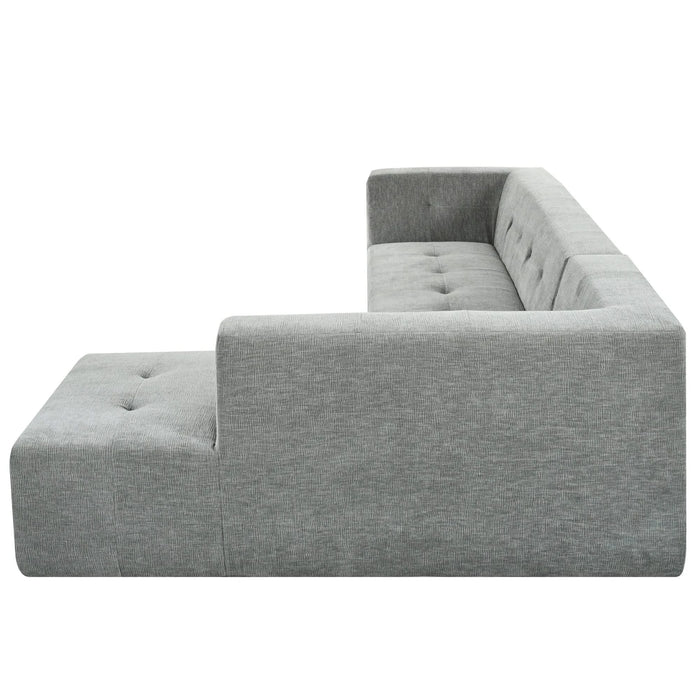 Modern Minimalist L-Shaped Modular Sofa Set Light Gray Chenille 112.2*74' Default -DTYStore