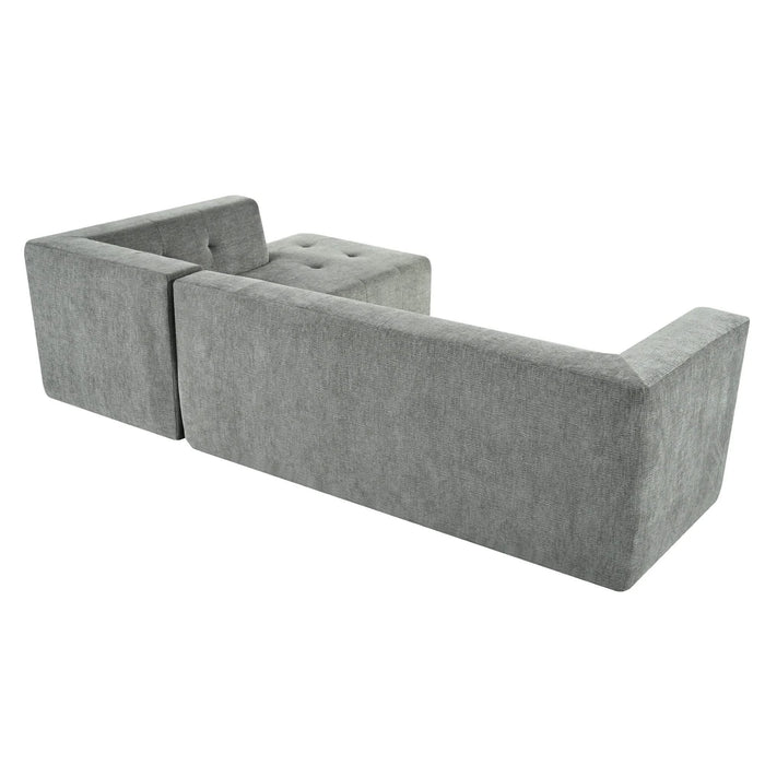 Modern Minimalist L-Shaped Modular Sofa Set Light Gray Chenille 112.2*74' Default -DTYStore