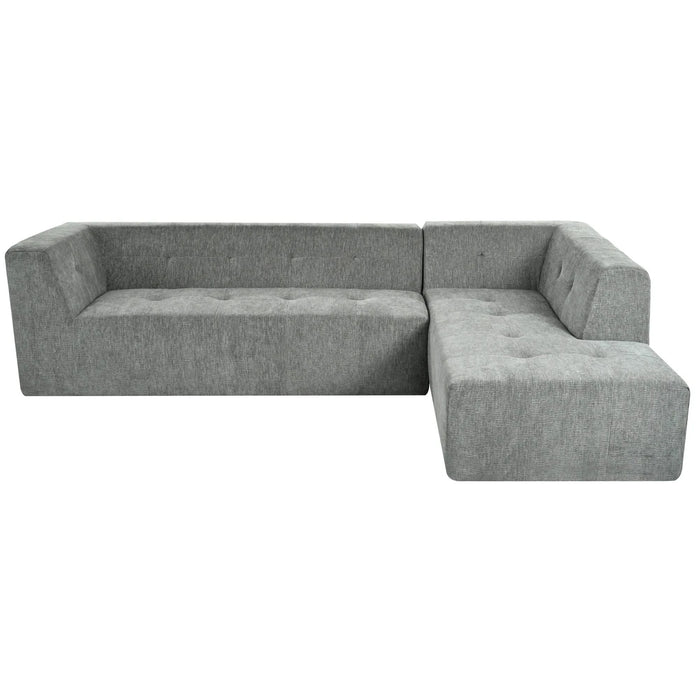 Modern Minimalist L-Shaped Modular Sofa Set Light Gray Chenille 112.2*74' Default -DTYStore