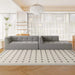 Modern Minimalist L-Shaped Modular Sofa Set Light Gray Chenille 112.2*74' Default -DTYStore