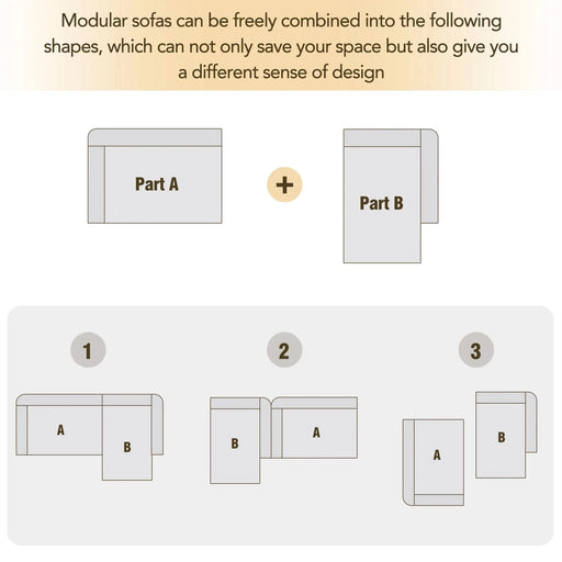 Modern Minimalist L-Shaped Modular Sofa Set Light Gray Chenille 112.2*74' Default -DTYStore