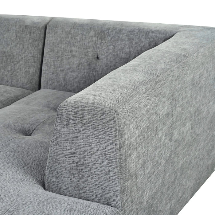 Modern Minimalist L-Shaped Modular Sofa Set Light Gray Chenille 112.2*74' Default -DTYStore