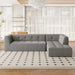 Modern Minimalist L-Shaped Modular Sofa Set Light Gray Chenille 112.2*74' Default -DTYStore