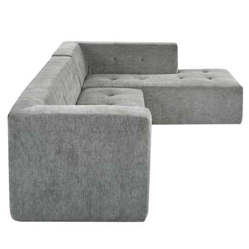 Modern Minimalist L-Shaped Modular Sofa Set Light Gray Chenille 112.2*74' Default -DTYStore