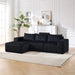 Modern Minimalist Modular Sectional Sofa, L-Shape Upholstered Cloud Couch with Deep Seats, Right Facing Chaise for Living Room - Black Fabric Default -DTYStore