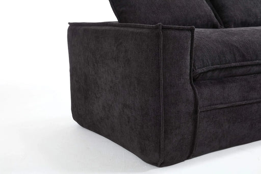 Modern Minimalist Modular Sectional Sofa with Deep Seats and Right Facing Chaise, Black Upholstered Fabric Default -DTYStore