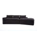 Modern Minimalist Modular Sectional Sofa with Deep Seats and Right Facing Chaise, Black Upholstered Fabric Default -DTYStore