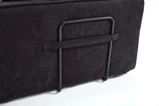 Modern Minimalist Modular Sectional Sofa with Deep Seats and Right Facing Chaise, Black Upholstered Fabric Default -DTYStore