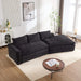 Modern Minimalist Modular Sectional Sofa with Deep Seats and Right Facing Chaise, Black Upholstered Fabric Default -DTYStore