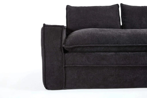 Modern Minimalist Modular Sectional Sofa with Deep Seats and Right Facing Chaise, Black Upholstered Fabric Default -DTYStore