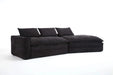 Modern Minimalist Modular Sectional Sofa with Deep Seats and Right Facing Chaise, Black Upholstered Fabric Default -DTYStore