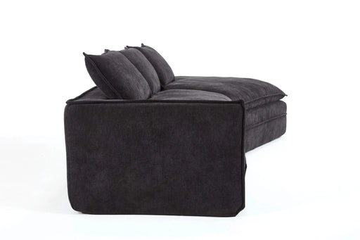 Modern Minimalist Modular Sectional Sofa with Deep Seats and Right Facing Chaise, Black Upholstered Fabric Default -DTYStore