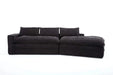 Modern Minimalist Modular Sectional Sofa with Deep Seats and Right Facing Chaise, Black Upholstered Fabric Default -DTYStore