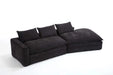 Modern Minimalist Modular Sectional Sofa with Deep Seats and Right Facing Chaise, Black Upholstered Fabric Default -DTYStore