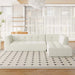 Modern Minimalist Modular Sofa Set with Upholstered Chenille, L-Shaped, Beige, 112.2*74 Inches Default -DTYStore