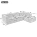 Modern Minimalist Modular Sofa Set with Upholstered Chenille, L-Shaped, Beige, 112.2*74 Inches Default -DTYStore