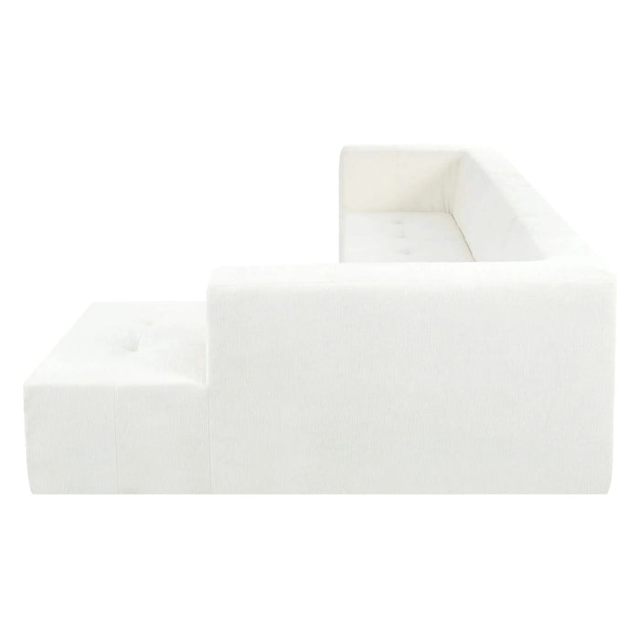 Modern Minimalist Modular Sofa Set with Upholstered Chenille, L-Shaped, Beige, 112.2*74 Inches Default -DTYStore