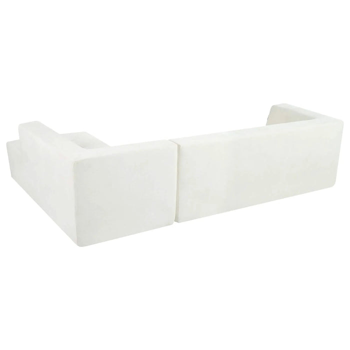 Modern Minimalist Modular Sofa Set with Upholstered Chenille, L-Shaped, Beige, 112.2*74 Inches Default -DTYStore