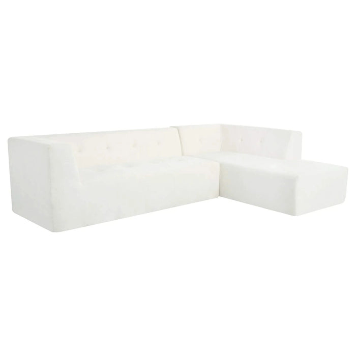 Modern Minimalist Modular Sofa Set with Upholstered Chenille, L-Shaped, Beige, 112.2*74 Inches Default -DTYStore