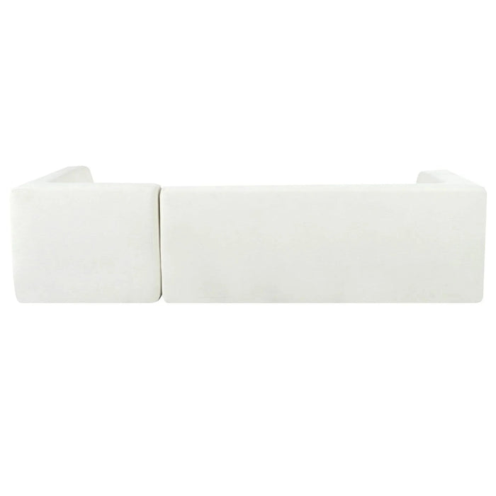 Modern Minimalist Modular Sofa Set with Upholstered Chenille, L-Shaped, Beige, 112.2*74 Inches Default -DTYStore