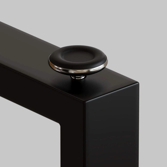 Modern Minimalist Rectangular Glass Dining Table for 4-6 with Tempered Glass Tabletop and Black Chrome Metal Legs Default -DTYStore