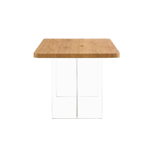 Modern Minimalist Wooden Table with Acrylic Legs for Dining, Living Rooms, and Kitchens Default -DTYStore