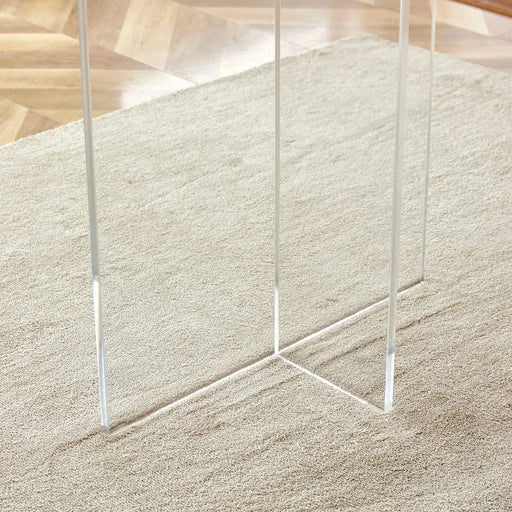 Modern Minimalist Wooden Table with Acrylic Legs for Dining, Living Rooms, and Kitchens Default -DTYStore