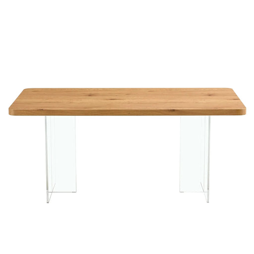 Modern Minimalist Wooden Table with Acrylic Legs for Dining, Living Rooms, and Kitchens Default -DTYStore